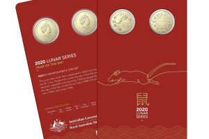 2020 2 x $1 Lunar Series - Rat uncirculated coin set